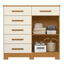 Ver imagem 5 de Cômoda para Quarto 2 Portas 124cm Ester A02 Off/cinamomo - Mpozenato