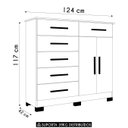 Ver imagem 4 de Cômoda para Quarto 2 Portas 124cm Ester A02 Off/cinamomo - Mpozenato