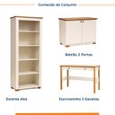 Ver imagem 2 de Kit Home Office 1 Mesa 120cm 2 Gavetas 1 Estante 1 Armário 2 Portas Ananda CabeCasa MadeiraOriginals