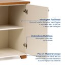 Ver imagem 6 de Conjunto Home Office 1 Mesa 120cm 2 Gavetas 1 Estante 1 Armário 2 Portas Ananda CabeCasa MadeiraOriginals Off White Mel Branco