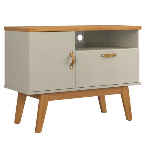 Rack Sirius 0,90 m:Branco Acetinado/Cinamomo
