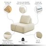 Conjunto Sala de Estar 1 Sofá Retrátil Modulado 372cm e 2 Poltronas Santiago Bouclê Off White G89 - - 5
