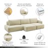 Conjunto Sala de Estar 1 Sofá Retrátil Modulado 372cm e 2 Poltronas Santiago Bouclê Off White G89 - - 4