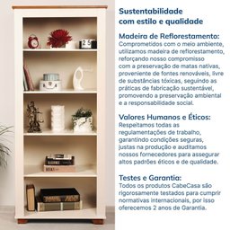Conjunto 3 Peças com Escrivaninha, Estante e Armário Ananda CabeCasa MadeiraOriginals Off White Mel - 13