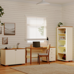 Conjunto Home Office 3 Peças com Escrivaninha, Estante e Armário Ananda Cabecasa MadeiraMadeira - 1