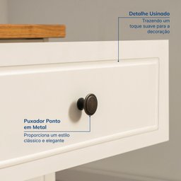 Conjunto 3 Peças com Escrivaninha, Estante e Armário Ananda CabeCasa MadeiraOriginals Off White Mel - 10