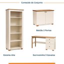 Ver imagem 6 de Conjunto 3 Peças com Escrivaninha, Estante e Armário Ananda CabeCasa MadeiraOriginals Off White Mel Branco 100% MDF