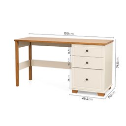 Conjunto Home Office 3 Peças com Escrivaninha, Estante e Armário Ananda Cabecasa MadeiraMadeira - 5