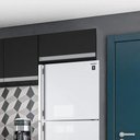 Ver imagem 3 de Armário Aéreo Geladeira e Lavanderia 1 Porta 0,60m MDF BP Preto TX - SSX Multicoisas