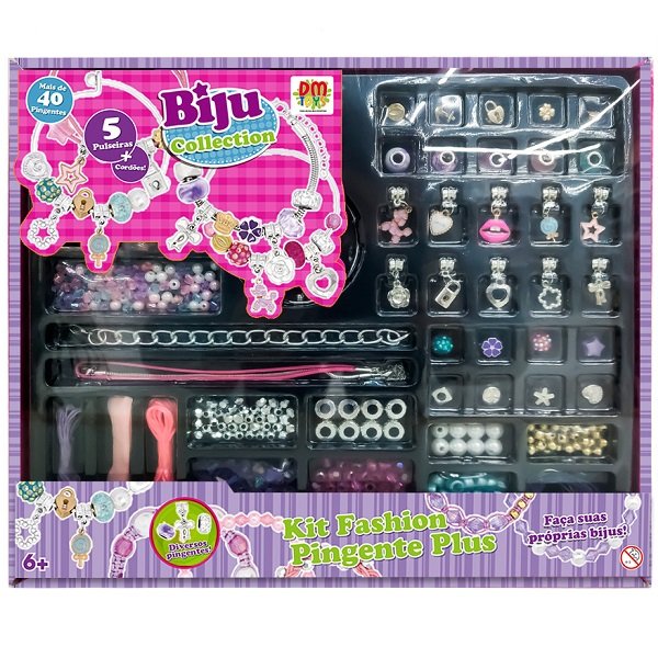 Conjunto Miçangas Biju Collection Kit Fashion Pingente Plus Dm Toys - 1