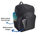 Ver imagem 4 de Mochila Bolsa Casual Unissex Preta Bolso Extra Frontal