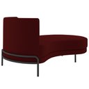 Ver imagem 5 de Chaise Longue Divã 164cm Braço Direito Logus D06 Veludo Vermelho - Mpozenato
