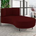 Ver imagem 2 de Chaise Longue Divã 164cm Braço Direito Logus D06 Veludo Vermelho - Mpozenato