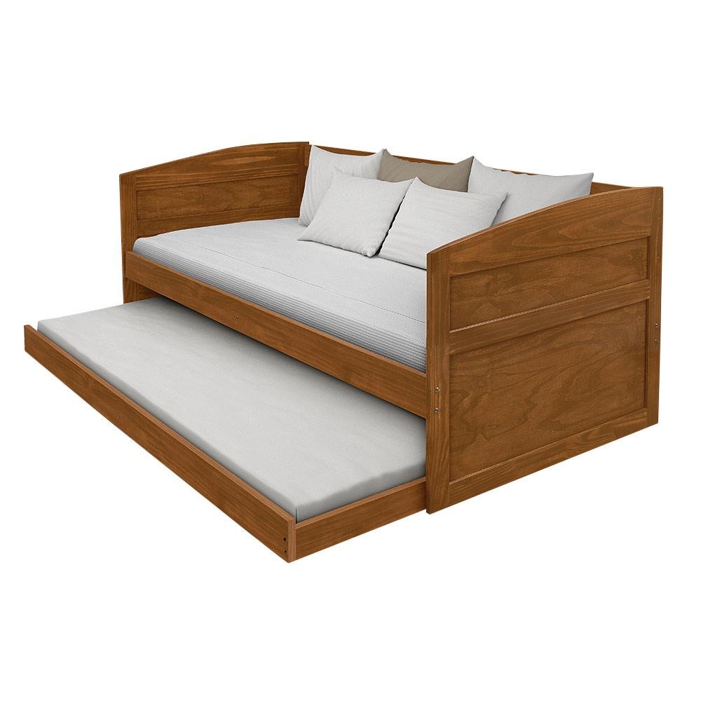 Sofá Cama Solteiro Madeira Maciça Imbuia Atraente MadeiraMadeira
