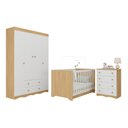 Ver imagem 2 de Quarto de Bebê Completo com Berço Americano 3 em 1 Realeza Multimóveis Mp4587 Madeirado/branco