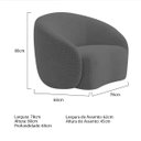Ver imagem 4 de Kit Sofá 3 Lugares 200cm e 2 Poltronas Orgânica Luxo Recepção Amore Linho - Doce Sonho Móveis