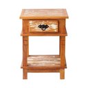 Ver imagem 2 de Mesa Cabeceira 40 Cm 1 Gaveta Madeira Maciça Pátina