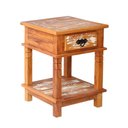 Ver imagem 1 de Mesa Cabeceira 40 Cm 1 Gaveta Madeira Maciça Pátina