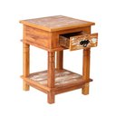 Ver imagem 4 de Mesa Cabeceira 40 Cm 1 Gaveta Madeira Maciça Pátina