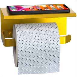 Suporte Porta Papel Higiênico de Parede Dourado Max - 5 Suporte Porta Papel Higiênico de Parede Dourado Max - 5