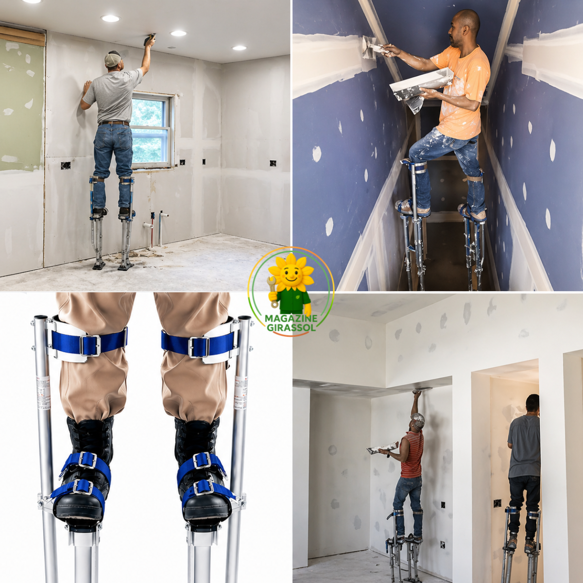 Ver imagem 3 de Perna Mecânica Ajustável 60 a 100cm 9 Níveis Alumínio Pintor Drywall Gesso Construção Poda Pm1
