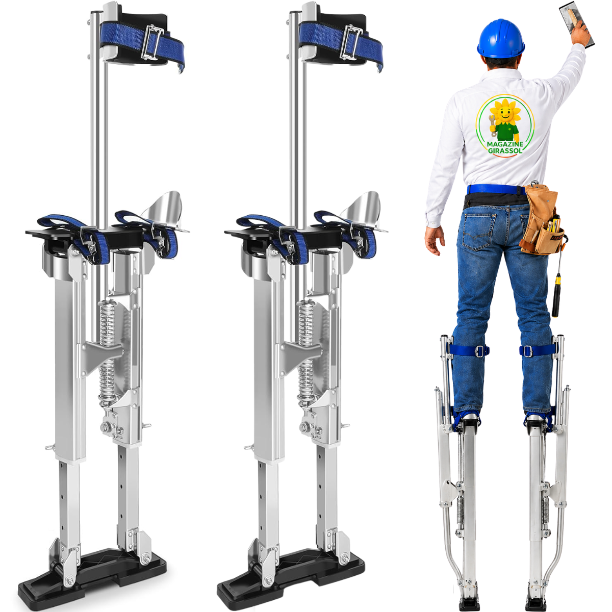 Perna Mecânica Ajustável 60 a 100cm 9 Níveis Alumínio Pintor Drywall Gesso Construção Poda Pm1
