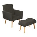 Ver imagem 2 de Poltrona Decorativa Nina e Banqueta Josi Suede Cinza - MV Estofados Shop