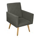 Ver imagem 3 de Poltrona Decorativa Nina e Banqueta Josi Suede Cinza - MV Estofados Shop