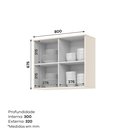 Ver imagem 3 de Armário Aéreo 2 Portas Ripado 80cm Aurora Espresso Móveis