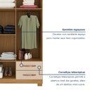 Ver imagem 3 de Guarda-Roupa Solteiro 4 Portas 2 Gavetas Itapema Bege/Carvalho Americano/Off White