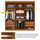 Ver imagem 6 de Guarda-Roupa Casal com 6 Portas e 4 Gavetas 218cm Multimóveis CR35492 Cinamomo