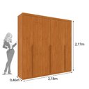 Ver imagem 4 de Guarda-Roupa Casal com 6 Portas e 4 Gavetas 218cm Multimóveis CR35492 Cinamomo