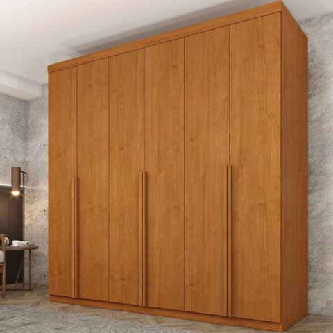 Guarda-Roupa Casal com 6 Portas e 4 Gavetas 218cm Multimóveis CR35492 Cinamomo