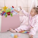 Ver imagem 7 de Caixa Baú Infantil de Madeira 3 em 1, Banquinho, Organizador de Brinquedos e Roupas