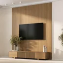 Ver imagem 2 de Rack com Painel para Tv até 75 Polegadas 230cmx200cm Ripado Aruá CabeCasa MadeiraOriginals