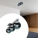 Ver imagem 1 de Plafon Sobrepor de Teto Lustre Jabuticaba com 3 Vidros Globos 10cm Fume para Sala, Quarto, Cozinha