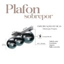 Ver imagem 2 de Plafon Sobrepor de Teto Lustre Jabuticaba com 3 Vidros Globos 10cm Fume para Sala, Quarto, Cozinha