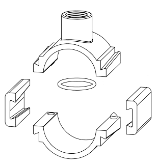 Abracadeira p/ Cano 50 mm Rosca 1 Ch Gimenez Abracadeira 50mm de 1 ...