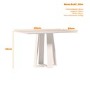 Ver imagem 3 de Mesa de Jantar para 4 Lugares 1,20m Tampo Mdf com Vidro Rubi Ypê/off White - New Ceval