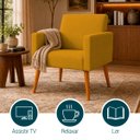 Ver imagem 4 de Kit 3 Poltronas Decorativa para Sala Recepção Consultório Escritório Nina Tecido Suede