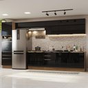 Ver imagem 1 de Armário de Cozinha Completa 400cm Rustic/Preto Lux da Thauane Madesa
