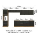 Ver imagem 4 de Armário de Cozinha Completa 400cm Rustic/Preto Lux da Thauane Madesa