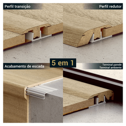 Perfil Incizo 5x1 Smart Carvalho Neblina Cinza 05795 Br 1,80m - 5