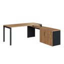 Ver imagem 3 de Conjunto Mesa Escritório 160cm C/ Balcão Nogal/preto