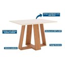 Ver imagem 2 de Conjunto Mesa Sala Jantar Lins com Tampo Reto Madeirado com Vidro 120x80cm e 4 Cadeiras Malu Nature