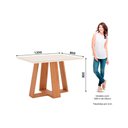 Ver imagem 5 de Conjunto Mesa Sala Jantar Lins com Tampo Reto Madeirado com Vidro 120x80cm e 4 Cadeiras Malu Nature