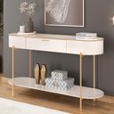 Ver imagem 2 de Aparador de Sala Pés Metálicos 135cm Jaspe D04 Off White - Mpozenato