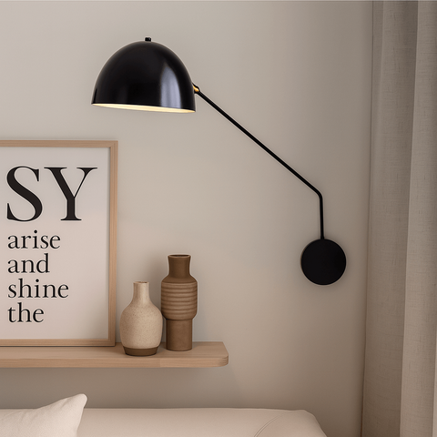 Luminária de Parede Arandela Articulada Wang Preto