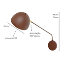 Ver imagem 3 de Luminária de Parede Arandela Articulada Wang Preto