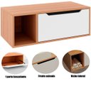 Ver imagem 2 de Gabinete de Banheiro 80 Cm com 1 Porta e Nicho Amêndoa/branco